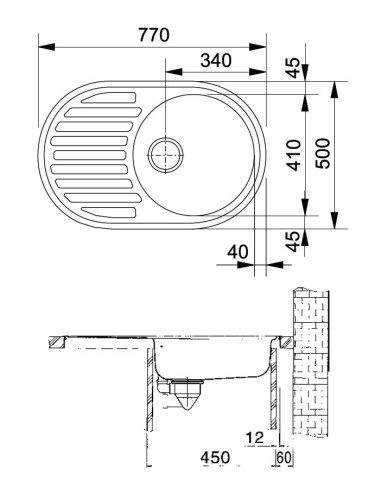 Franke ROG 611-62 fragranit plautuvė su ventiliu