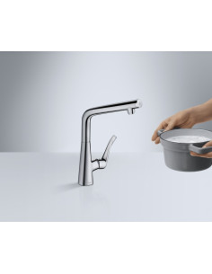 Plautuvės maišytuvas Hansgrohe Metris Select nerūdyjančio plieno