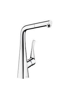 Plautuvės maišytuvas Hansgrohe Metris su ištraukiama žarna chromas