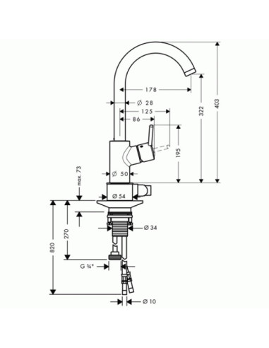 Plautuvės maišytuvas Hansgrohe Talis S2 Variarc su uždaromuoju ventiliu chromas