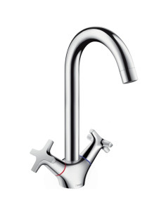 Plautuvės maišytuvas Hansgrohe Logis dviejų rankenėlių chromas
