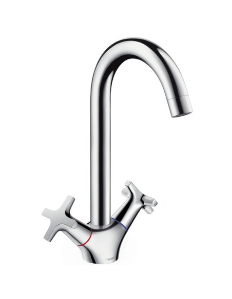 Plautuvės maišytuvas Hansgrohe Logis dviejų rankenėlių chromas