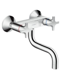 Plautuvės maišytuvas Hansgrohe Logis montuojamas į sieną dviejų rankenėlių chromas