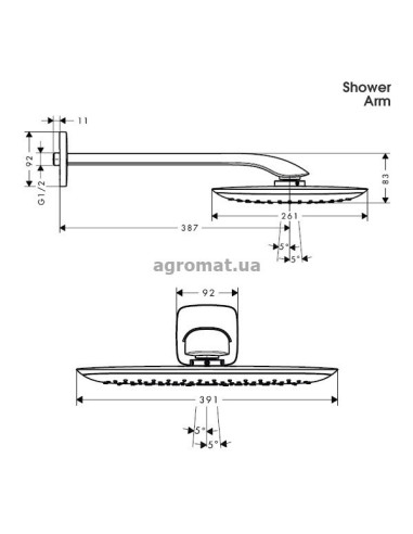 Dušo galva montuojama sienoje Hansgrohe PuraVida 400 Air 1jet baltas/chromas