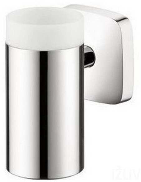 Stiklinė su laikikliu prie sienos Hansgrohe PuraVida chromas