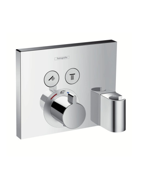 Potinkinis termostatinis maišytuvas Hansgrohe ShowerSelect dviejų kanalų su dušo galvutės laikikliu