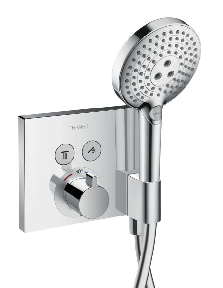 Potinkinis termostatinis maišytuvas Hansgrohe ShowerSelect dviejų kanalų su dušo galvutės laikikliu