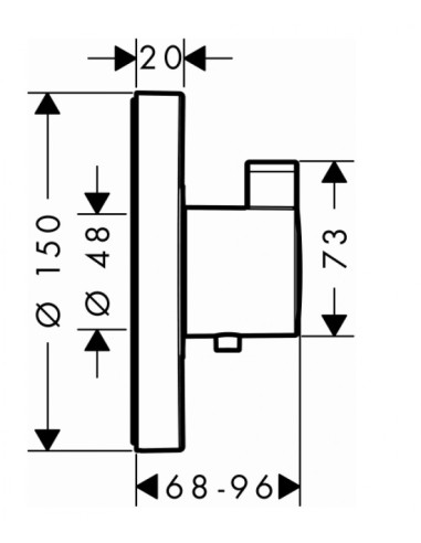 Potinkinis termostatinis maišytuvas Hansgrohe ShowerSelect S highflow 59 l/min.