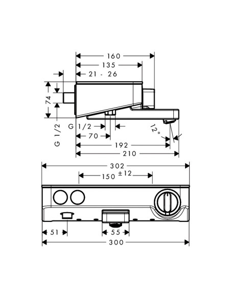 Termostatinis vonios maišytuvas Hansgrohe ShowerTablet Select 300 baltas/chromas