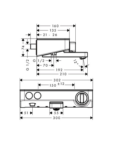 Termostatinis vonios maišytuvas Hansgrohe ShowerTablet Select 300 chromas