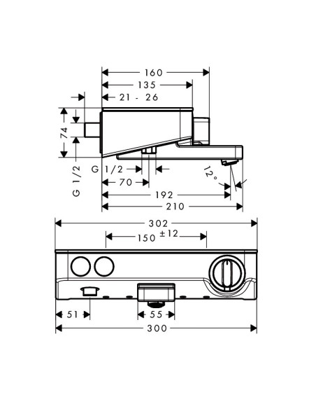 Termostatinis vonios maišytuvas Hansgrohe ShowerTablet Select 300 chromas