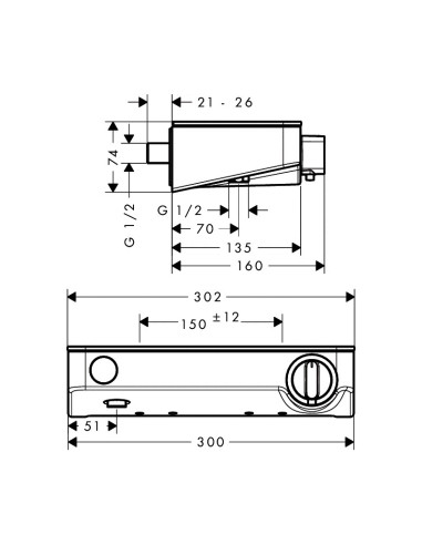 Termostatinis dušo maišytuvas Hansgrohe ShowerTablet Select 300 baltas/chromas
