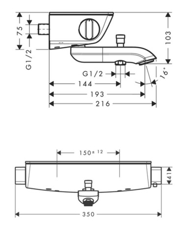 Termostatinis vonios maišytuvas Hansgrohe Ecostat Select chromas