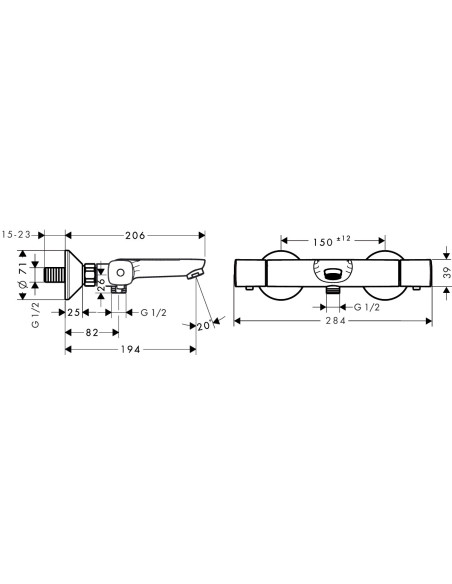 Termostatinis vonios maišytuvas Hansgrohe Ecostat Universal