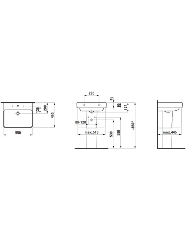 Praustuvas Laufen Pro S 55x46,5 su...