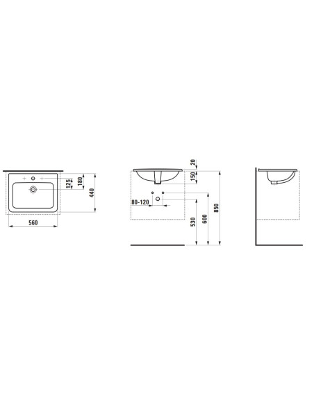Praustuvas Laufen Pro 56x44