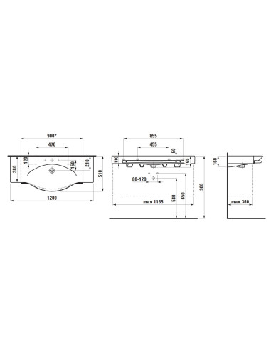 Praustuvas Laufen Palace New 120x51...