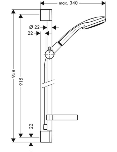 Hansgrohe Croma 100 Vario / Unica'C 90 dušo komplektas  