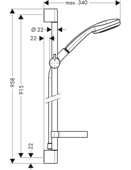 Hansgrohe Croma 100 Multi / Unica'C 90 dušo komplektas  