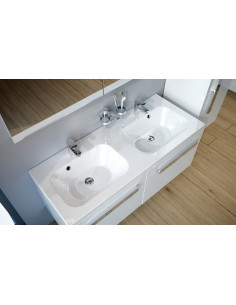 Ravak SD Chrome 1200 praustuvo spintelė su dviem giliais stalčiais balta/balta
