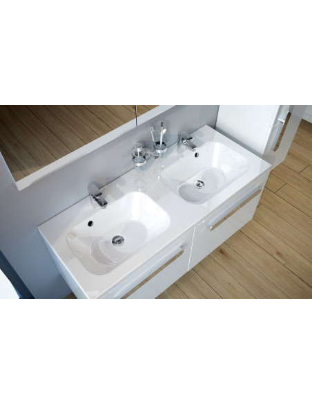 Ravak SD Chrome 1200 praustuvo spintelė su dviem giliais stalčiais balta/balta