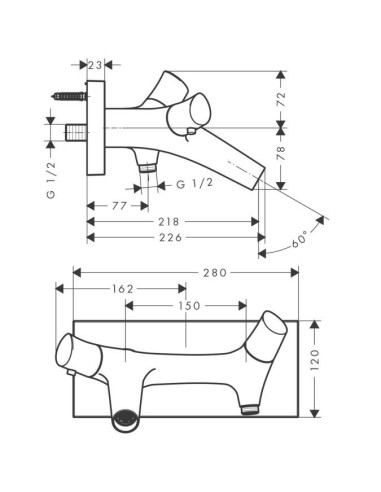 Termostatinis vonios maišytuvas Hansgrohe Axor Strack Organic