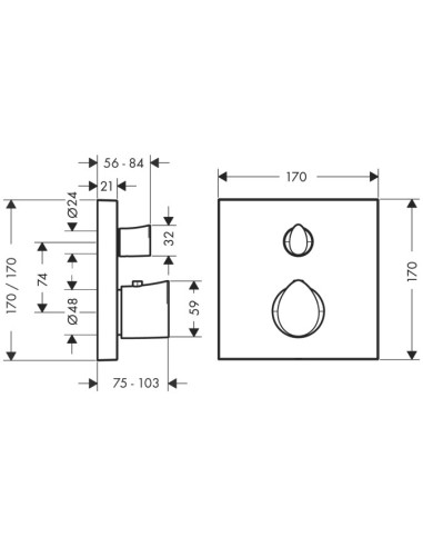 Potinkinis termostatinis maišytuvas Hansgrohe Axor Strack Organic vieno kanalo 26 l/min.