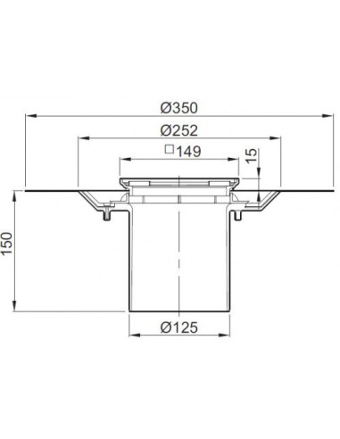 Trapo viršutinė dalis ACO EasyFlow 100x100 mm
