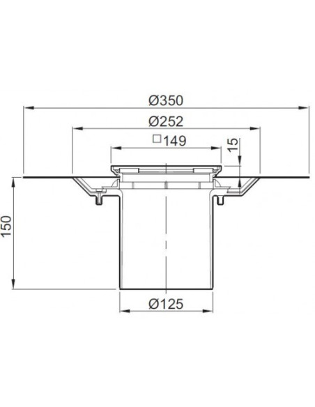 Trapo viršutinė dalis ACO EasyFlow 100x100 mm