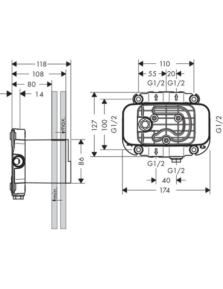 Potinkinė dlais Hansgrohe Axor One moduliui