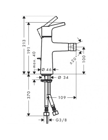 Bidė maišytuvas Hansgrohe Talis S