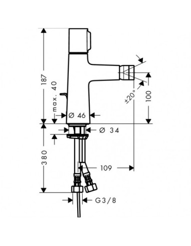 Bidė maišytuvas Hansgrohe Talis Select S