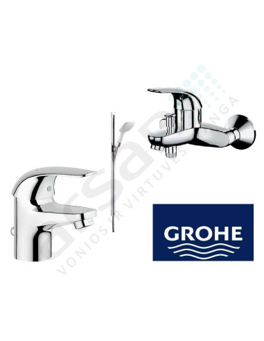 Maišytuvų ir dušo stovo komplektas Grohe Eureco