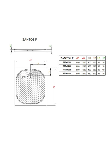 Radaway Zantos F akmens masės kampinis dušo padėklas