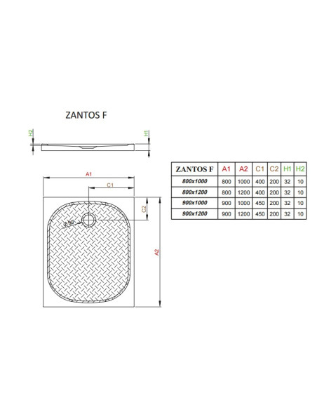 Radaway Zantos F akmens masės kampinis dušo padėklas