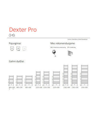 Rankšluosčių džiovintuvas Terma Dexter Pro