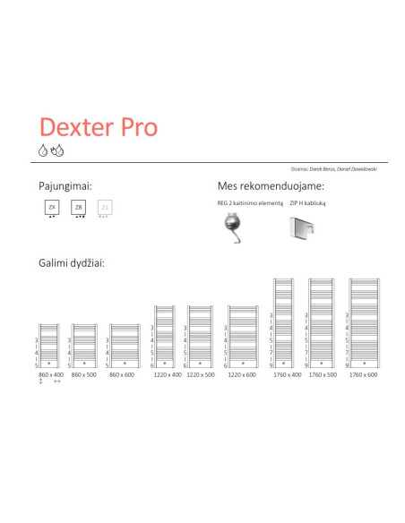 Rankšluosčių džiovintuvas Terma Dexter Pro