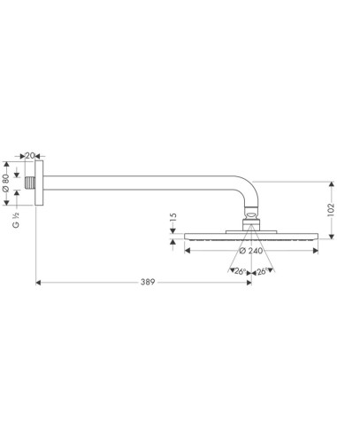 Hansgrohe Raindance AIR 24 iš sienos...