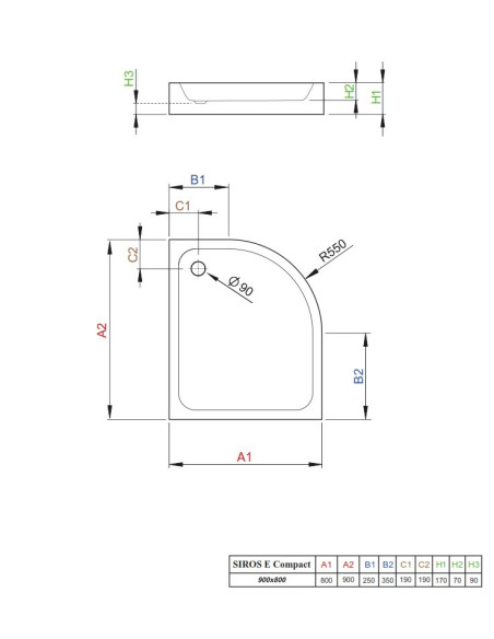 Radaway Siros E Compact nestandartinis dušo padėklas