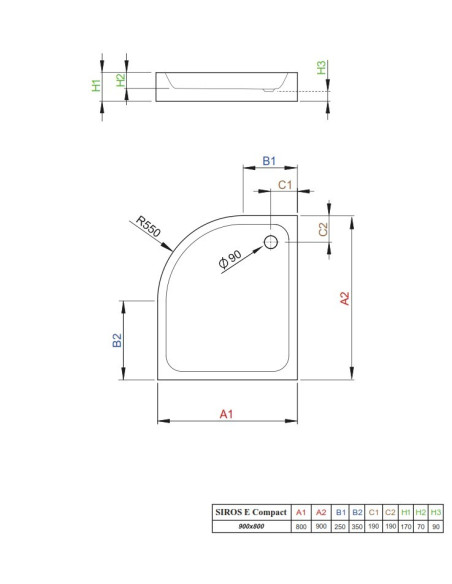 Radaway Siros E Compact nestandartinis dušo padėklas