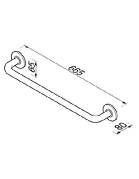 Rankšluosciu laikiklis 60cm, 24mm storio Geesa Standard Hotel 129-60