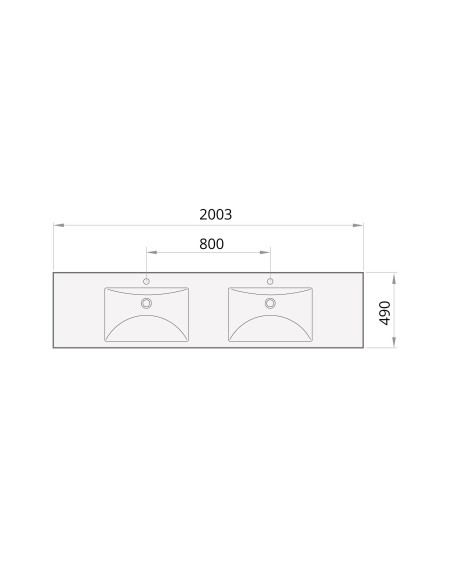 Akmens masės praustuvas Long Step Duo 2003x490