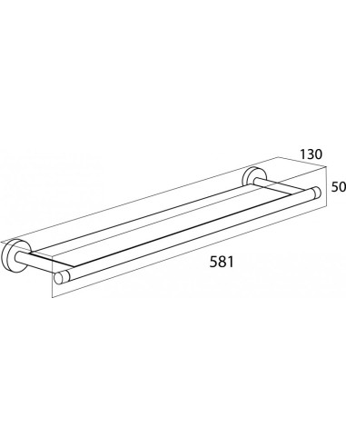 Pakabinama lentynėlė 581x130x50 Boston stainless steel