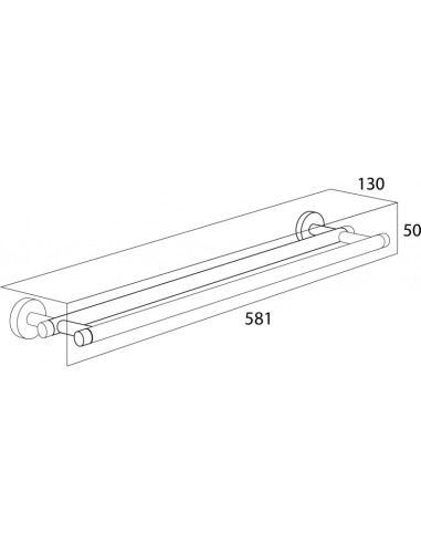 Rankšluosčių laikiklis 581x130x50 Boston stainless steel