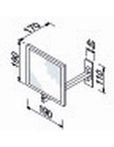 Veidrodelis skutimosi 190x190mm, didina 3 k. Geesa Mirror 1080