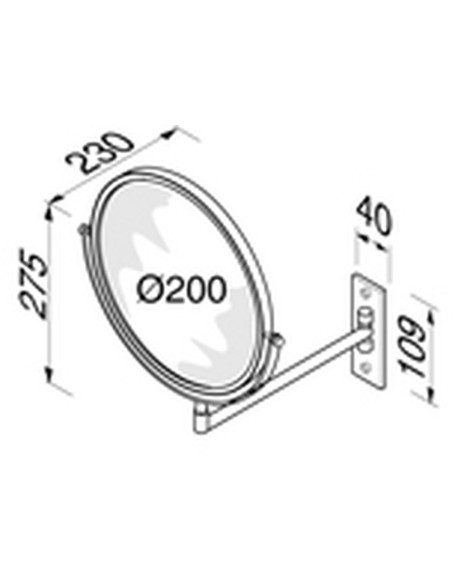 Veidrodelis skutimosi 200mm, didina 3 k Geesa Mirror 1085
