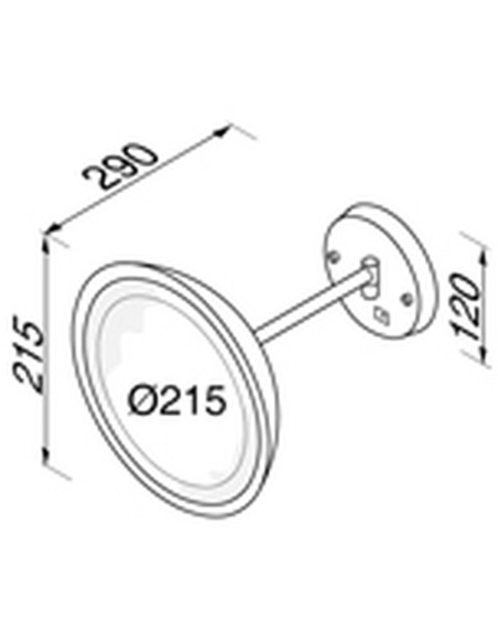 Veidrodelis skutimosi 215mm, su apšvietimu, didina 3 k. Geesa Mirror 1088