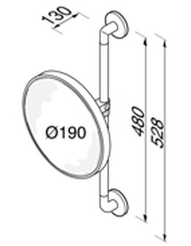 Veidrodelis Ø190mm, didina x3 k....