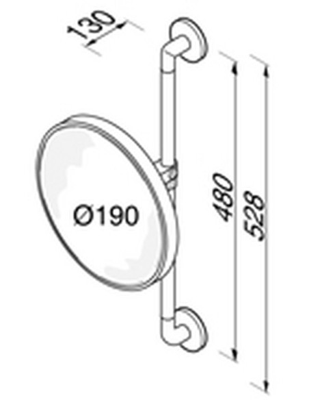 Veidrodelis Ø190mm, didina x3 k. Geesa Mirror 1096