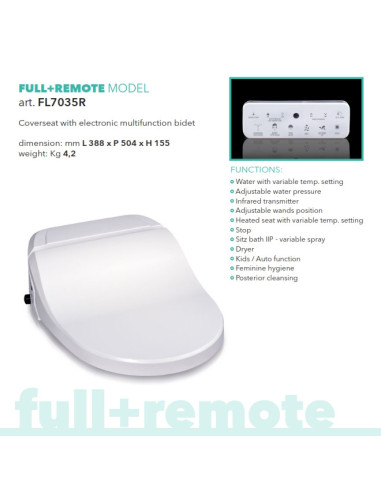 Daugiafunkcinis higieninis unitazo dangtis GoCare FULL 21 programa + pultelis